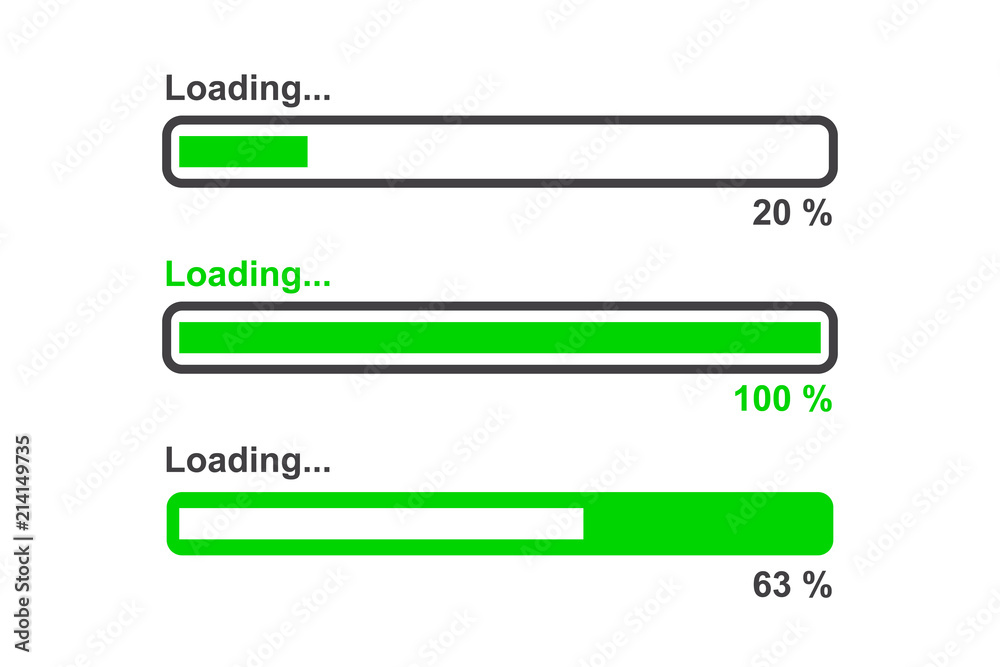 Loading bar set, isolated on white background, vector illustration ...