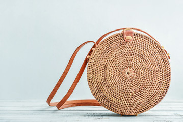 Fashionable handmade natural organic rattan bag