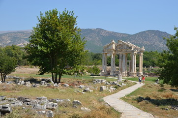 Canvas Print - Aphrodisias ancient greek city tyrkey caria ruins stones marble summer