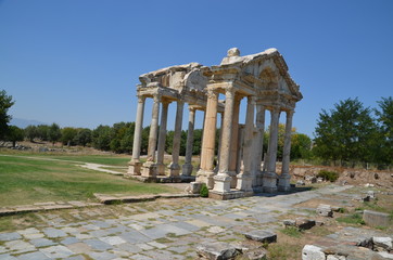 Canvas Print - Aphrodisias ancient greek city tyrkey caria ruins stones marble summer