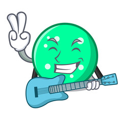 Sticker - With guitar circle mascot cartoon style