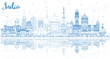 © BooblGum - Outline India City Skyline with Blue Buildings.