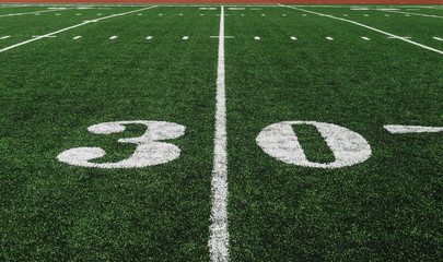 30 Yard Line on American Football Field