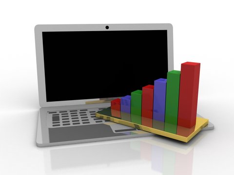 3d rendering Growth and income concept. Mixed media