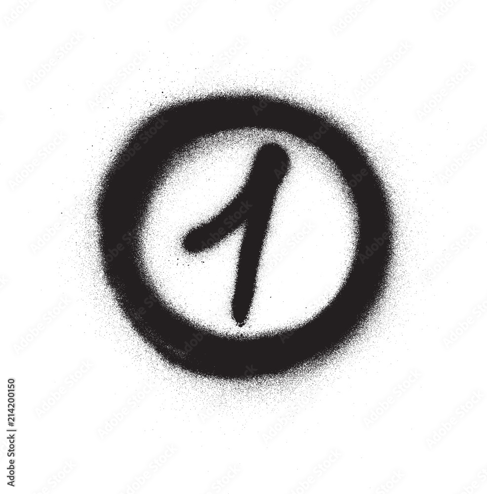 graffiti number one 1 in circle sprayed in black over white Stock Vector |  Adobe Stock, image size:986x1000