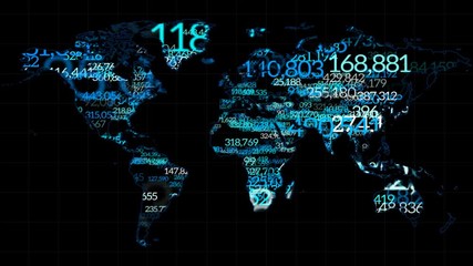 Wall Mural - data digital earth map