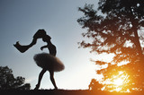 Fototapeta Pokój dzieciecy - Silhouette of ballerina in nature