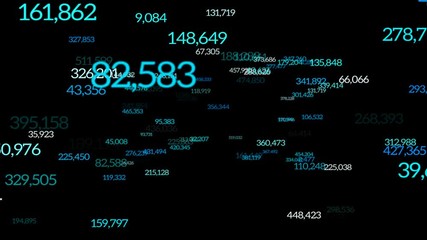 Wall Mural - flying numbers business overlay
