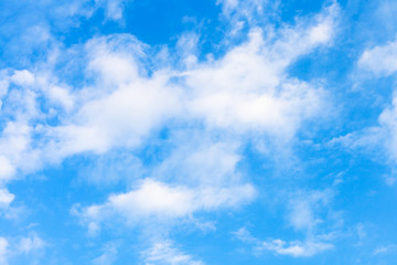 Wall Mural - white clouds in blue evening sky in summe
