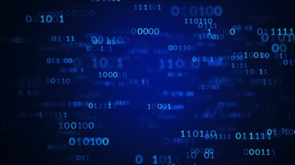 Wall Mural - binary data code background