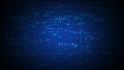 Wall Mural - binary data tech background