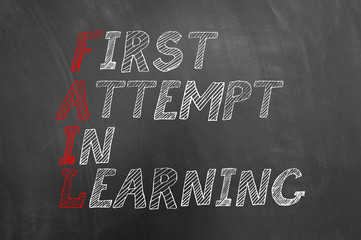 Fail first attempt in learning text on blackboard.