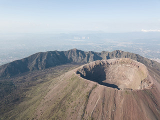 Aerial view of beautiful mount Vesuvius, Naples in Campania, Italy