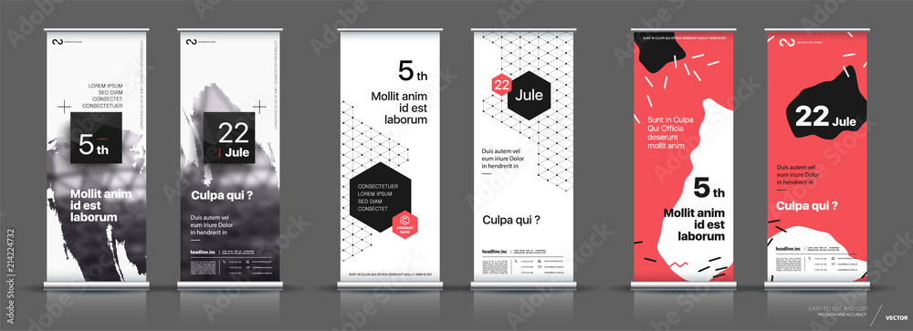 Set of templates with a design of vertical banners. - obrazy, fototapety, plakaty 