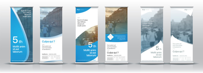 Wall Mural - set of templates with a design of vertical banners.