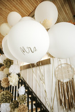 White Balloons On A Wedding