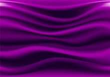 Abstract Deep Violet Fabric Satin Wave Luxury Background Vector Illustration.