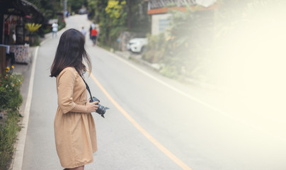 Wall Mural - Travel and photography Of Asian women