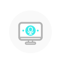 Canvas Print - speech recognition technology icon