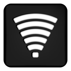 Poster - Vector image of black icon with Wi-Fi sign. Icon with Internet access
