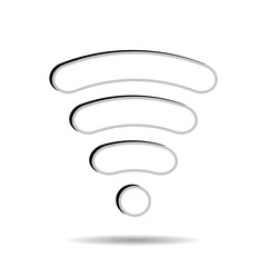 Poster - Vector image of black icon with Wi-Fi sign. Icon with Internet access