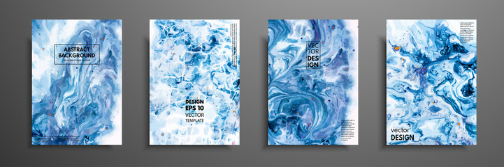 Mixture of acrylic paints. Liquid marble texture. Fluid art. Applicable for design cover, presentation, invitation, flyer, annual report, poster and business card, desing packaging. Modern artwork.