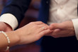 © simone_n - Bride and groom holding hands. Wedding theme.