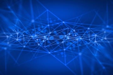 Poster - data deep learning hologram ai technology robotic, molecule of chemical, atom cell science, futuristic cyber network, system of background illustration 3d rendering
