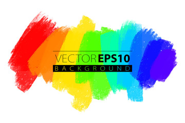 Poster - artistic backdrop, vector with brush strokes, brush paint look background with colorful hand painted stains