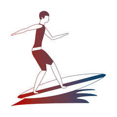 Wall Mural - man riding surfboard in ocean waves