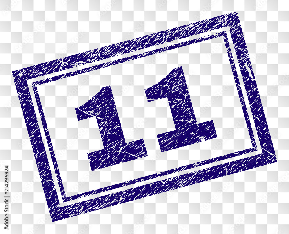 11 stamp seal print with grainy style and double framed rectangle shape ...