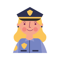 Sticker - woman police officer in uniform character