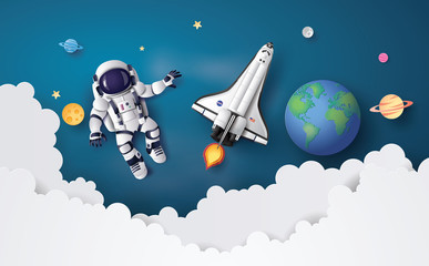 astronaut astronaut floating in the stratosphere .