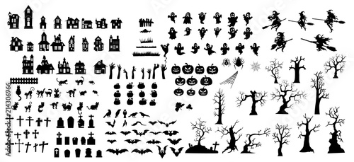Fotomural Collection of halloween silhouettes