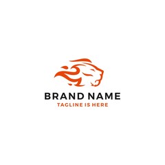 Wall Mural - lion fire head flame king logo template vector icon illustration