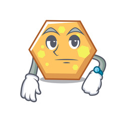 Poster - Waiting hexagon mascot cartoon style