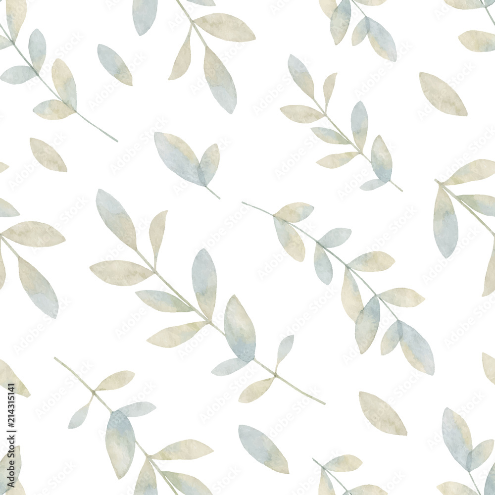 watercolor-vector-hand-painting-seamless-pattern-with-pastel-branches-and-leaves