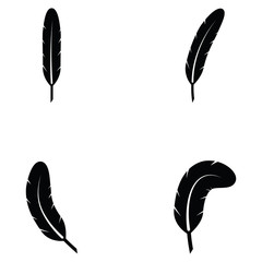 Wall Mural - feather icon set