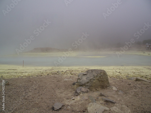 Kawah Putih Is A Striking Crater Lake And Tourist Spot In A Kawah Putih Is A Striking Crater Lake And Tourist Spot In A