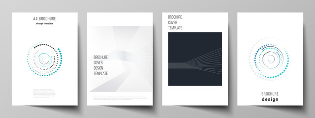 Wall Mural - the vector illustration of the editable layout of a4 format cover mockups design templates with geom