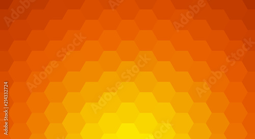 Orange mosaic background, sunny  hexagonal pattern vector background