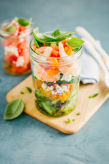 Wall Mural - Fresh salad in jar ready to eat