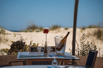 A beach bar restaurant in Portugal