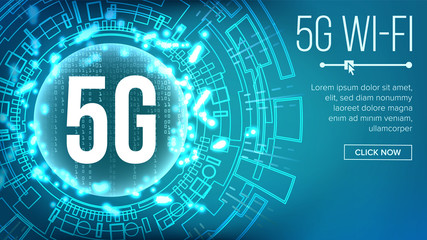 Poster - 5G Wi-Fi Standard Background Vector. Telecommunication. Wireless Network. Internet Wi-Fi Connection. Future Technology Illustration