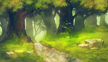 Forest Painting Background