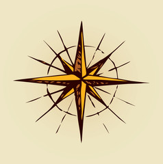 Wall Mural - Compass Icon. Vector sketch