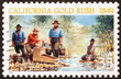 California gold rush on a stamp