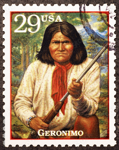 Fotografía Chief Geronimo on american postage stamp