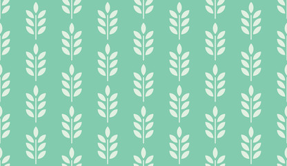 Wall Mural - seamless turquoise vintage wheat crops pattern vector