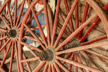 Old Red Wagon Wheels